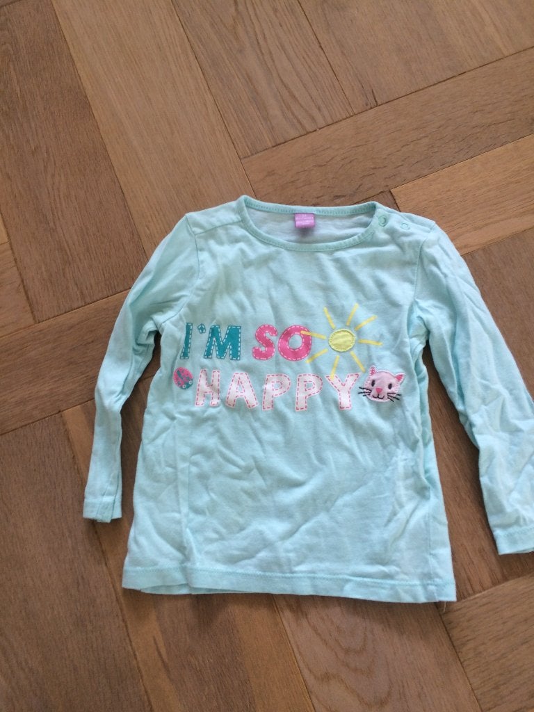 Leuk shirtje I'm so happy maat 92, Meisje, Ophalen of Verzenden, Shirt of Longsleeve, Gebruikt