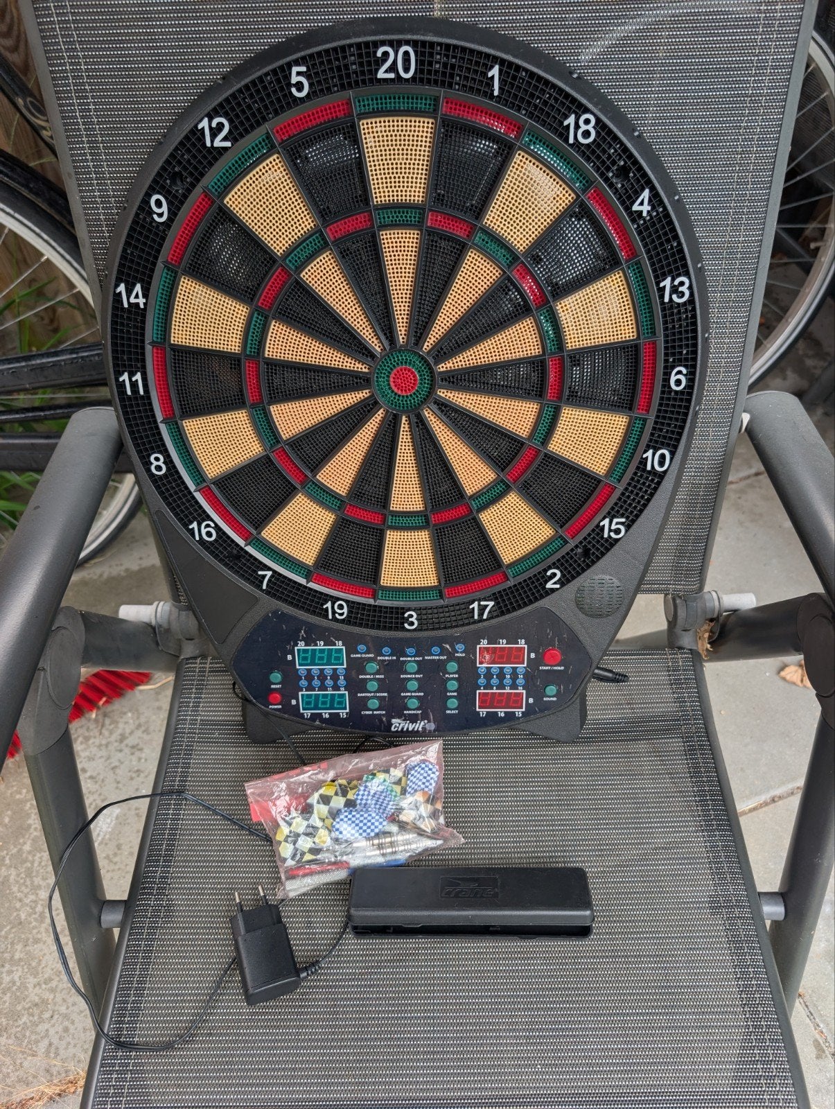 Crivit Elektronisch Dartbord met Soft Tip Darts, Sport en Fitness, Darts, Ophalen of Verzenden, Gebruikt, Dartbord met pijlen