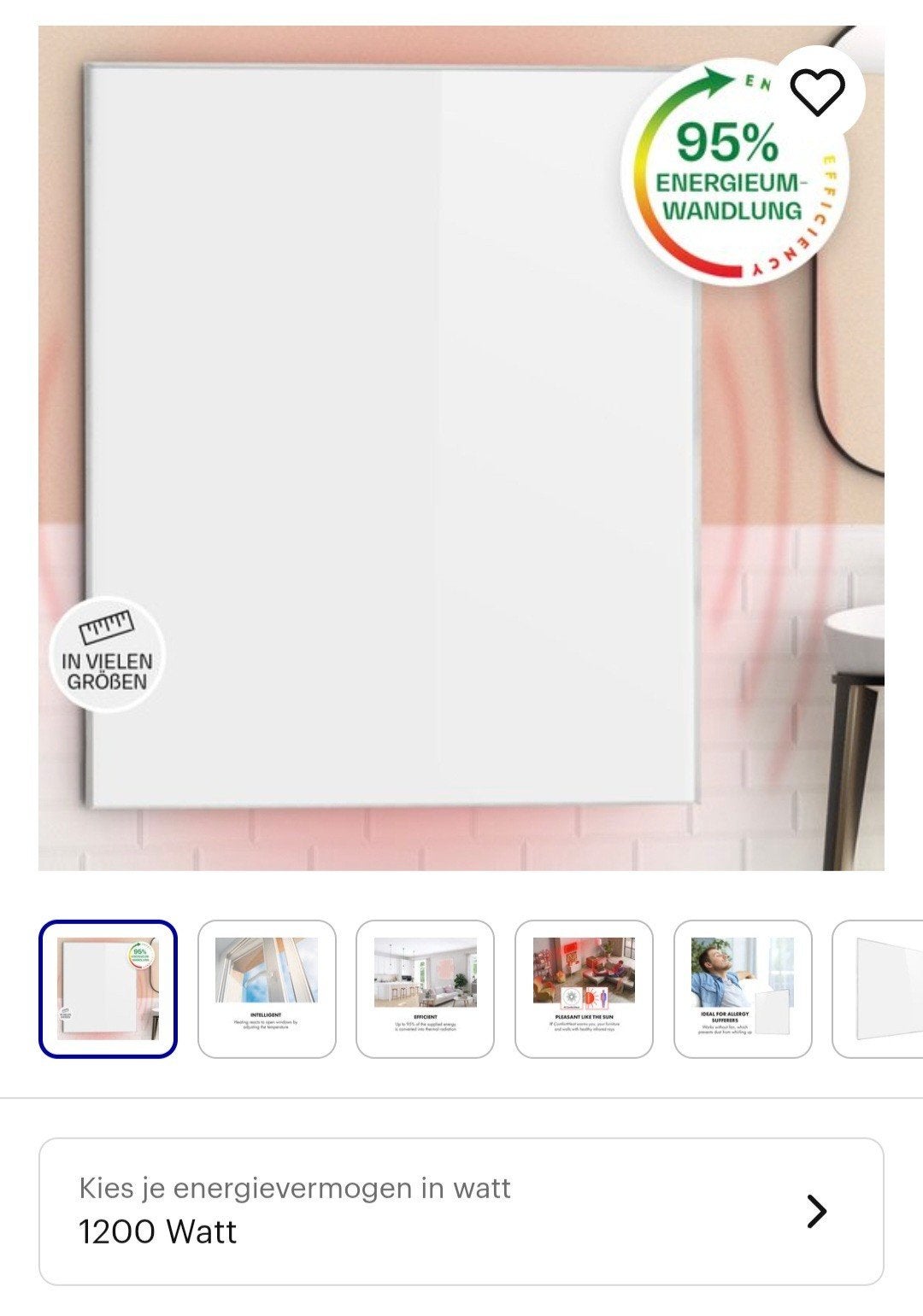 Infrarood verwarmingspaneel 1200 Watt - Hoog rendement, Ophalen of Verzenden
