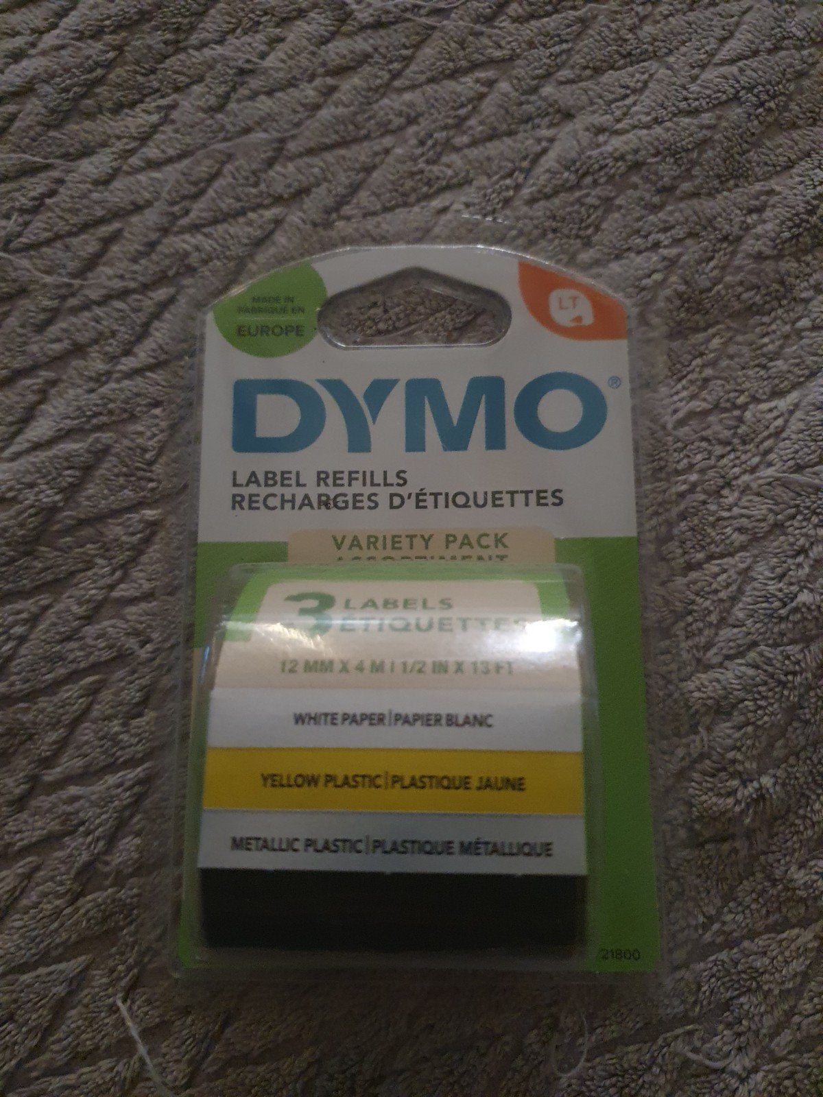 Dymo Label Refills Variety Pack - 3 Labels 12mm x 4m, Ophalen of Verzenden