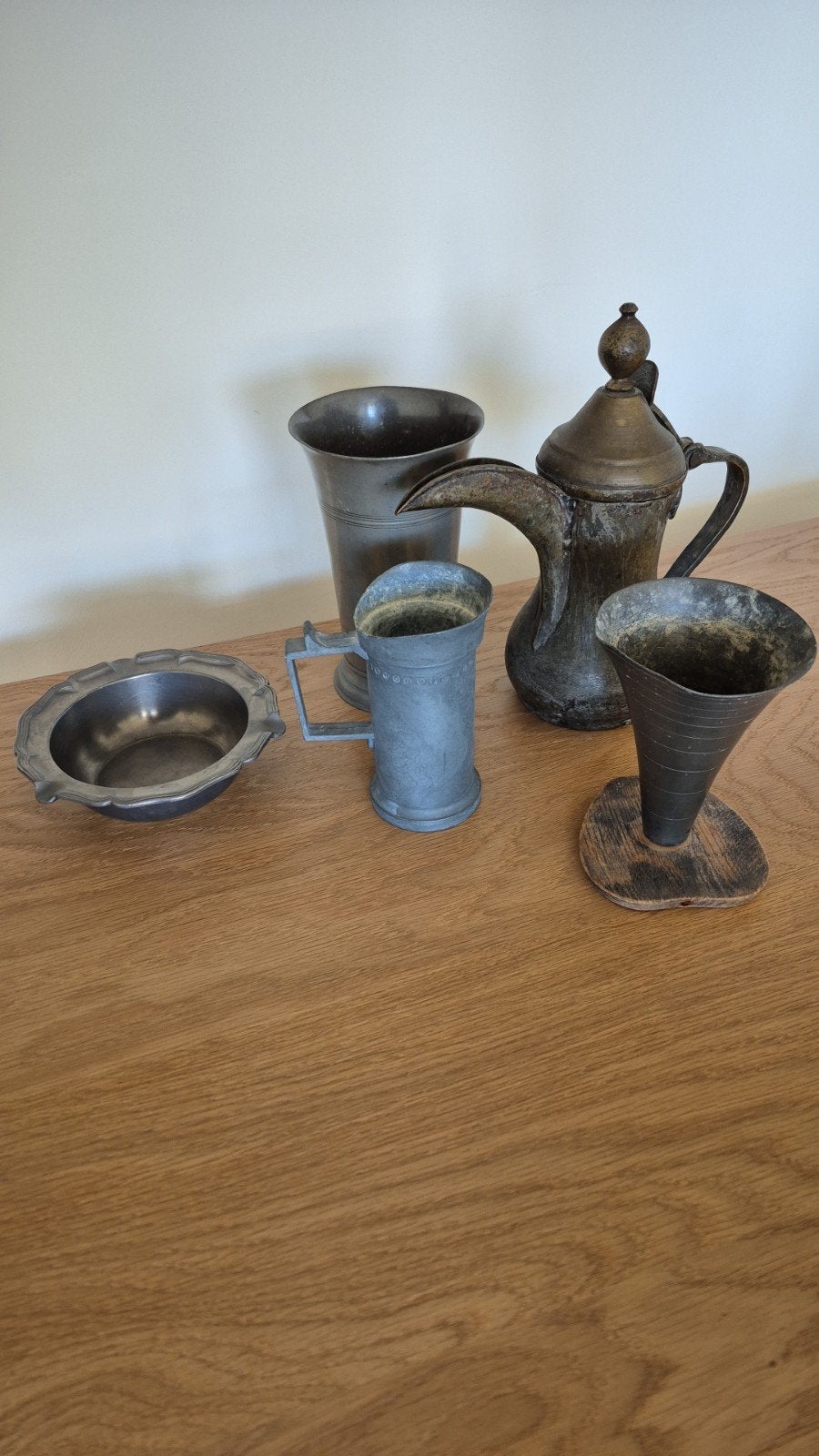 6 stuks antiek tin - diverse voorwerpen, Ophalen of Verzenden