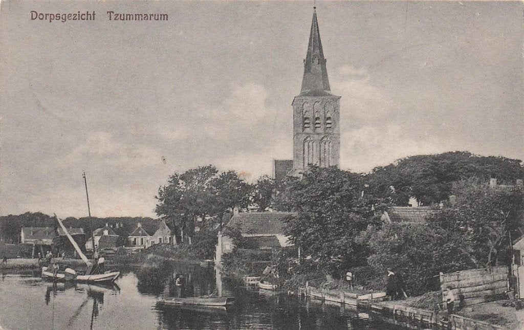 703-120-039 Dorpsgezicht Tzummarum, Verzenden, Voor 1920, Friesland