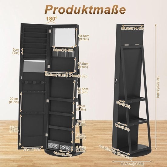 Sieradenkast – Sieradenopberger – Spiegelkast – Make-up Kast, Corvance B.V., Verzenden, Nieuw, Corvancebol@gmail.com