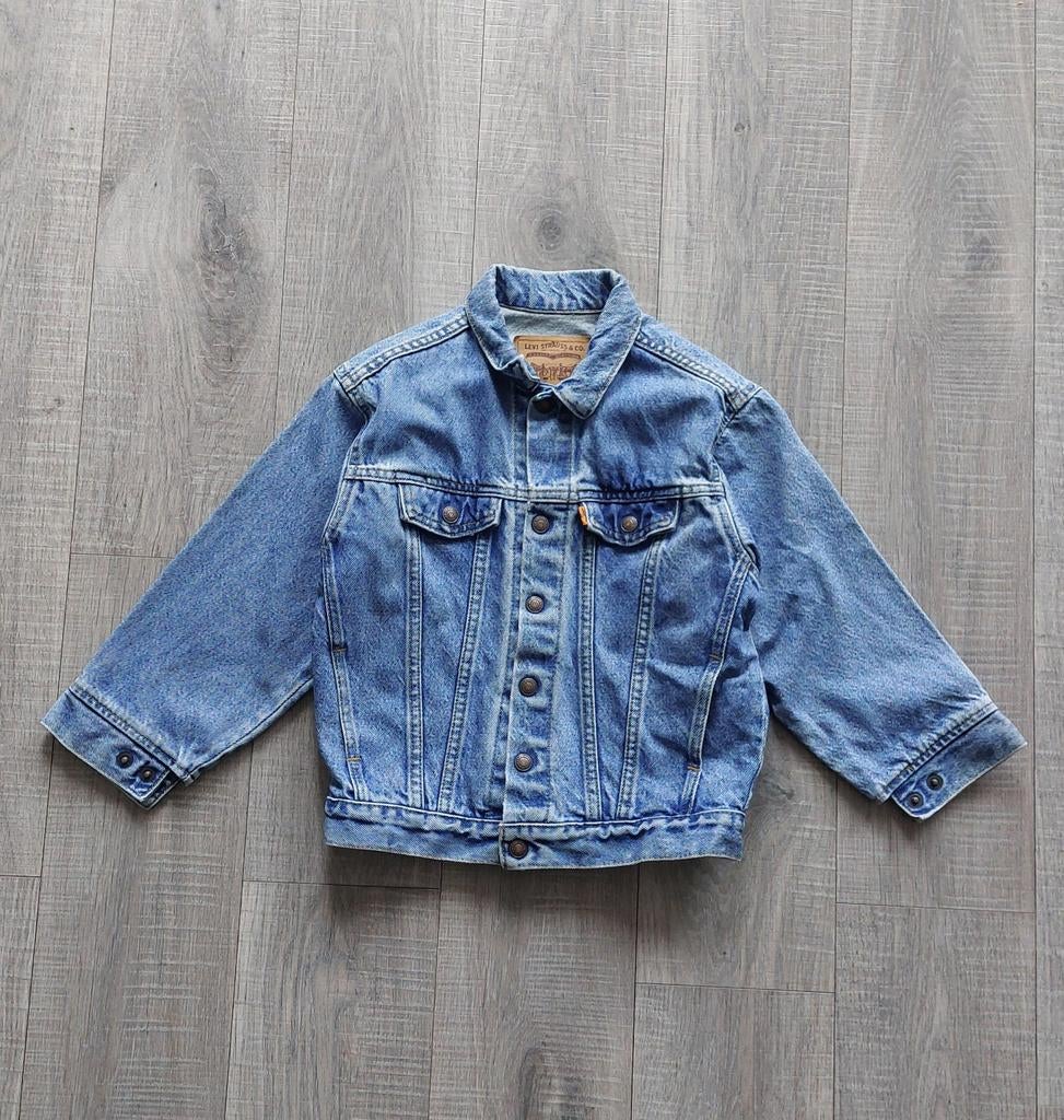 Vintage 90s Little Levis USA Orange tab trucker denim jacket, Gebruikt, Jongetje of Meisje, Ophalen of Verzenden, Jasje