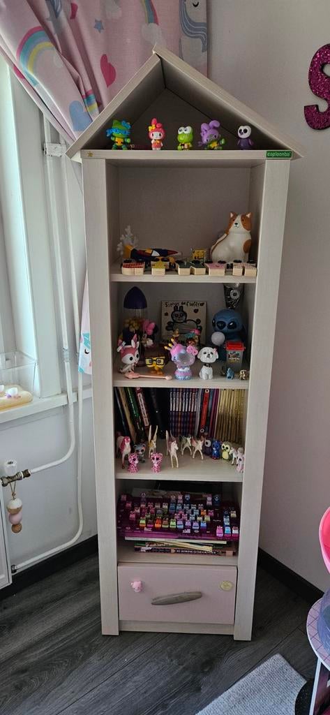 Cento Pink Huisbed.Klerenkast.Boekenkast slaapkamer meisjes, Kinderen en Baby's, Kinderkamer | Bedden, Ophalen, 85 tot 100 cm