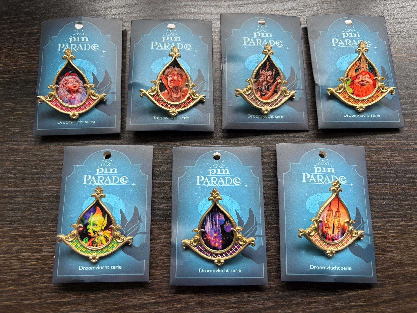 Efteling Droomvlucht pins complete set ruilen tegen pins., Verzamelen, Ophalen of Verzenden, Nieuw, Button of Speldje