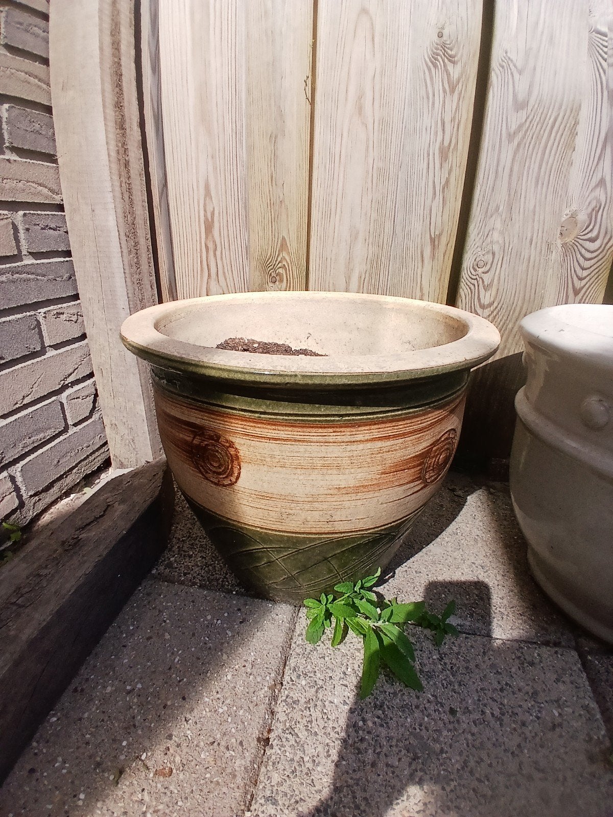 Set van 3 gebruikte bloempotten voor tuin of balkon, Gebruikt, Rond, Minder dan 40 cm, Ophalen