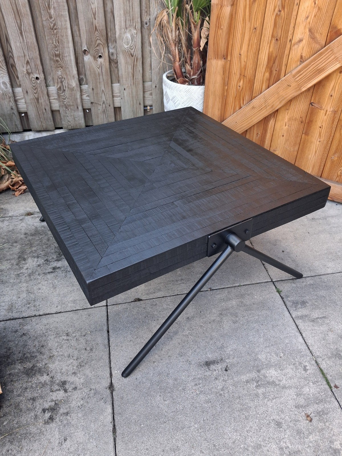 Gave vierkante salontafel van mangohout merk Goossens.80x80, Ophalen, 50 tot 100 cm, Vierkant, 50 tot 100 cm