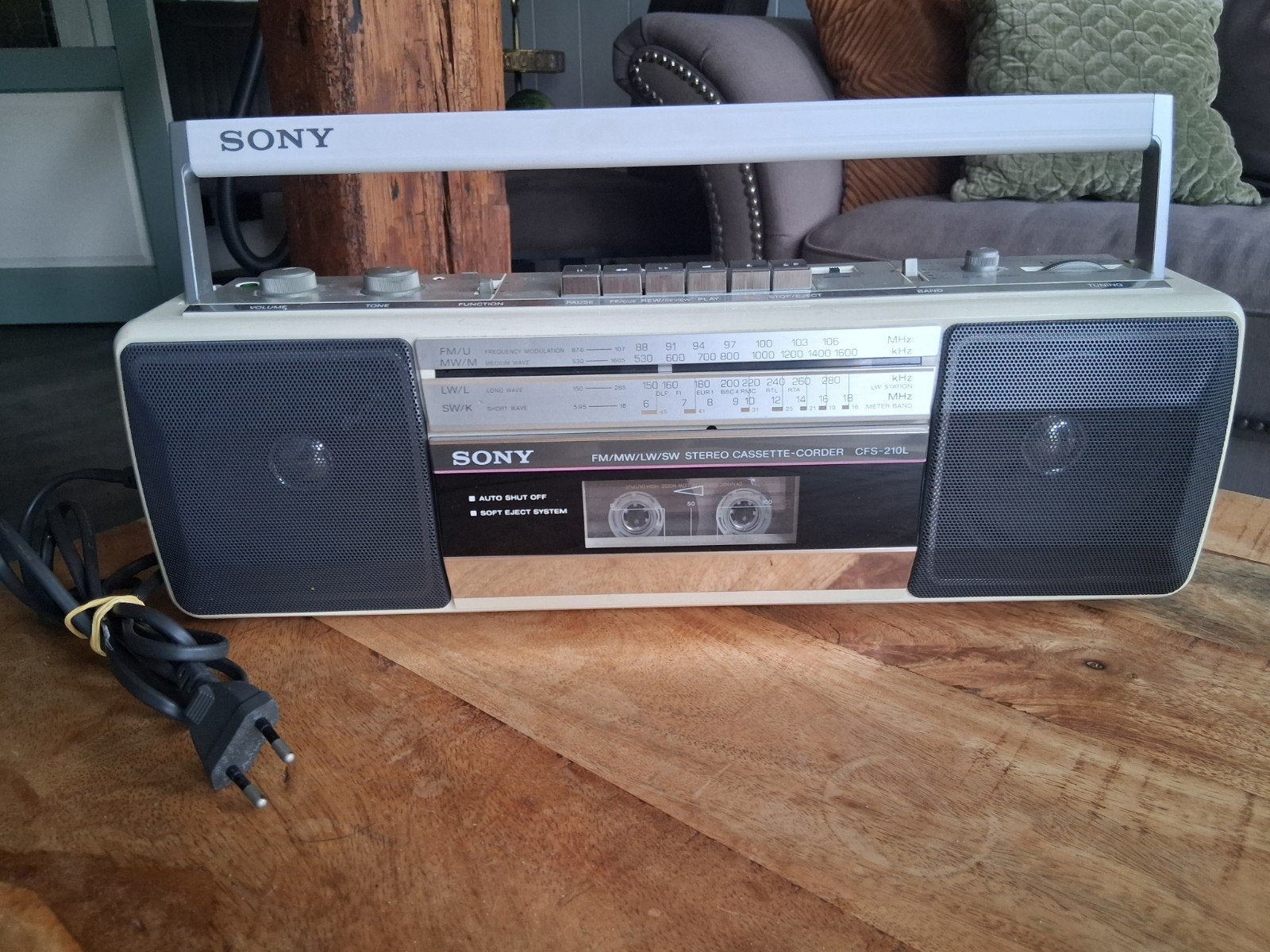 vintage Sony cassette-corder CFS-210L radio, Ophalen of Verzenden, Gebruikt