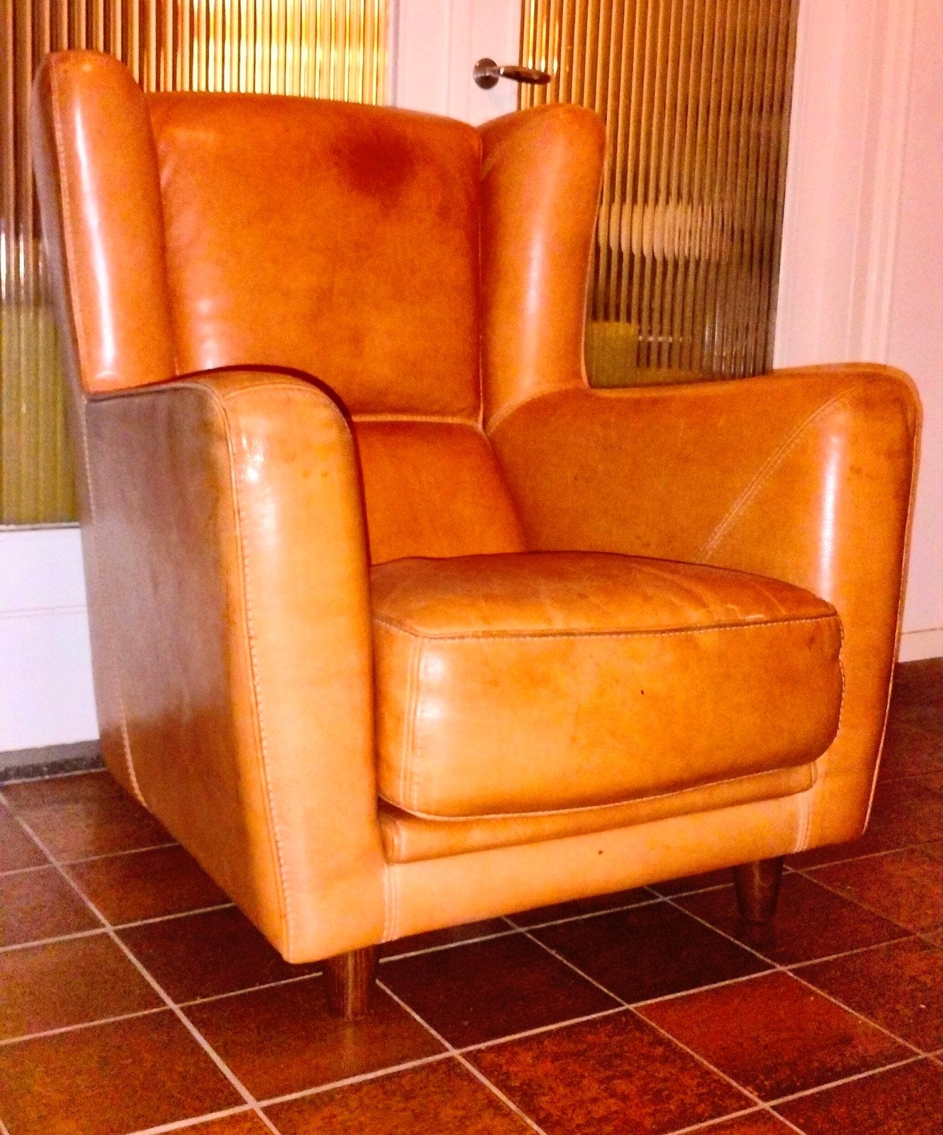 Leren fauteuil van Baxter - Made in Italy, Huis en Inrichting, Ophalen, Gebruikt, Klassiek, Tijdloos, 75 tot 100 cm