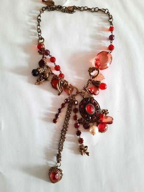 Prachtig TS Paris Statement Collier  Bordeaux/Rood (5501-235, Sieraden, Tassen en Uiterlijk, Kettingen, Ophalen, Overige materialen