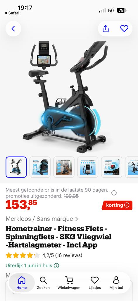 Nieuwe Hometrainer - Bluetooth en hartslagmeter, Ophalen, Nieuw, Metaal, Benen