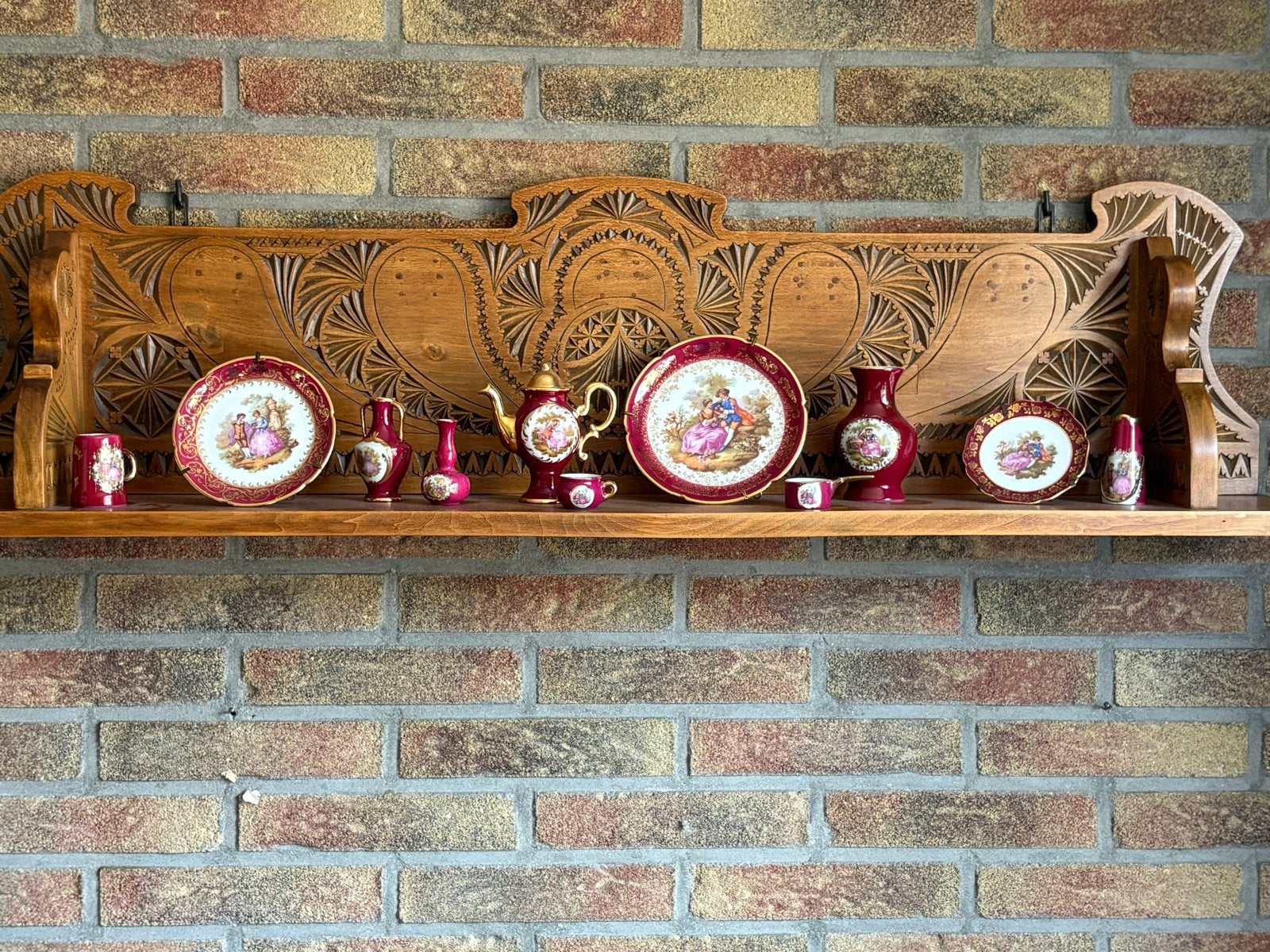 Limoges Porseleinen Miniatuur Servies - Handgeschilderd, Ophalen