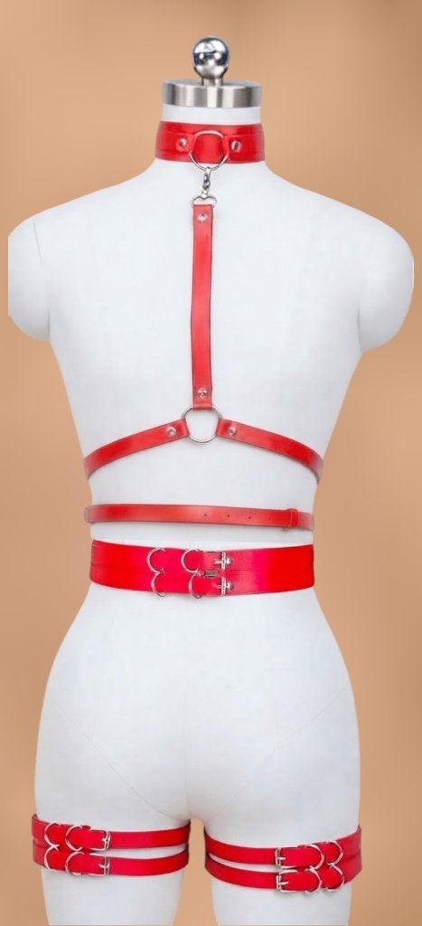 Harness Lingerie Kouseband Gotisch Nieuw Rood Kraag Huid, Verzenden, Rood, Body of Korset