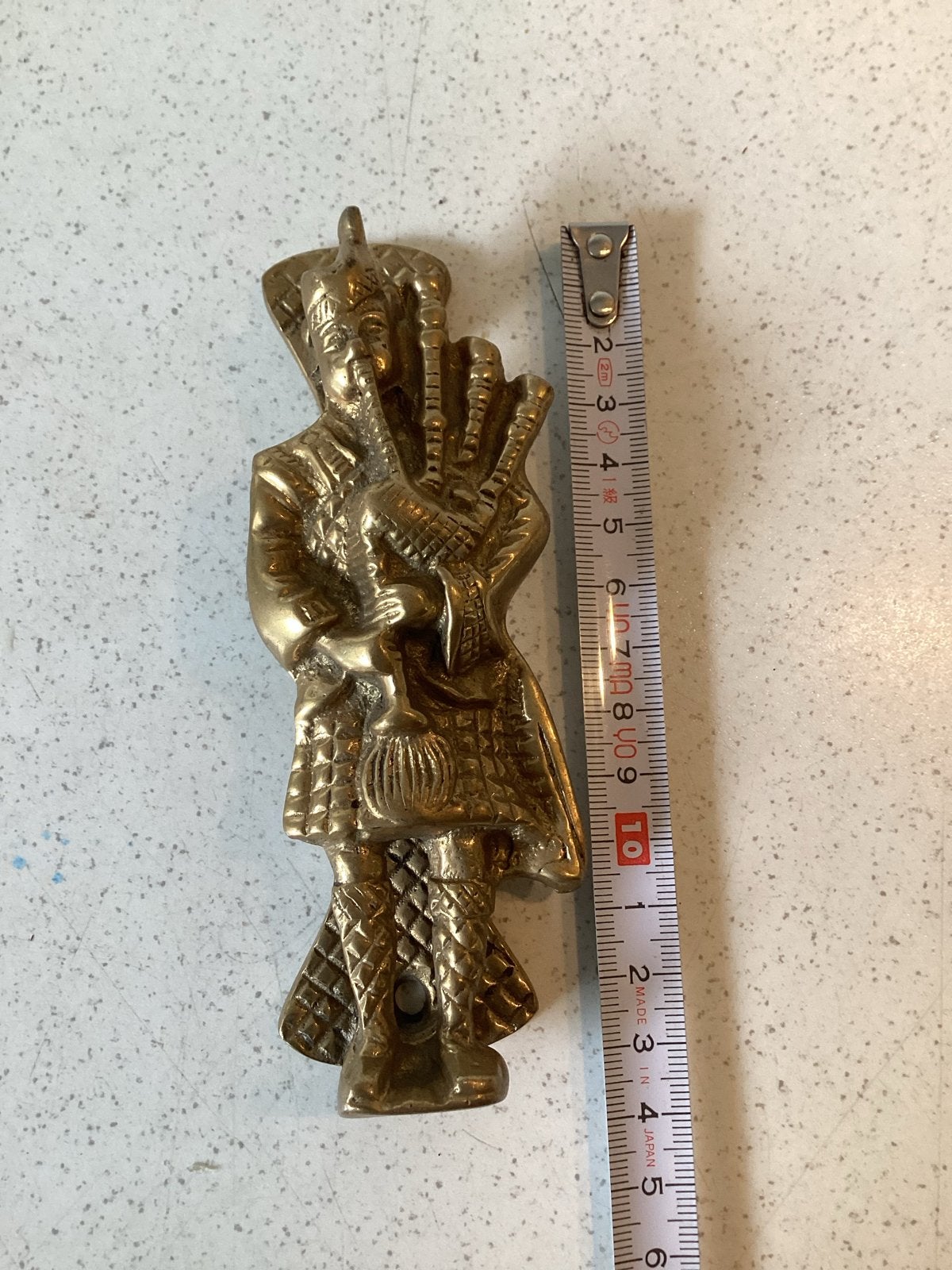 Vintage Koperen Doorklopper Schotse Doedelzakspeler, Ophalen of Verzenden, Koper