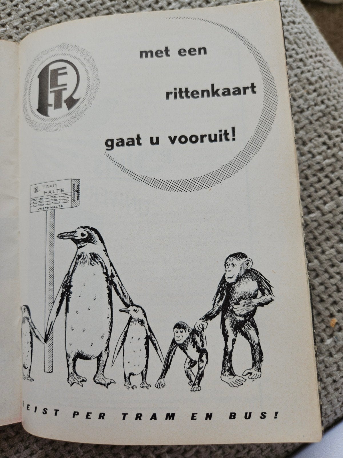 RET Rittenkaart Reclame: Pinguïns en Apen, Ophalen of Verzenden, Overige typen