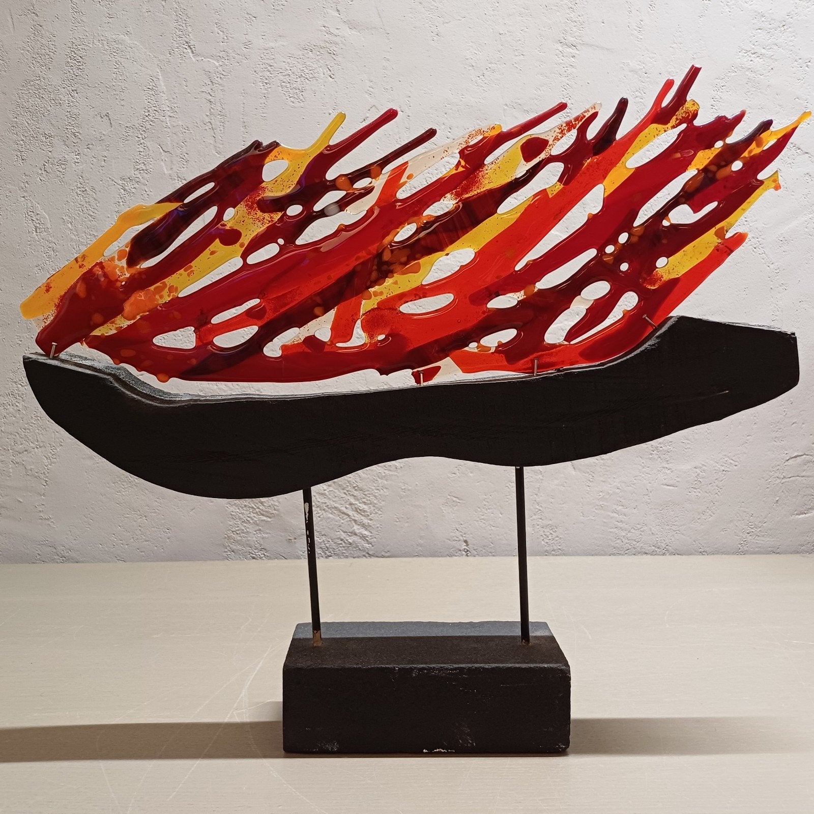GLASKUNST GLAS KUNSTWERK, Antiek en Kunst, Ophalen, Object, Glas, Handgemaakt