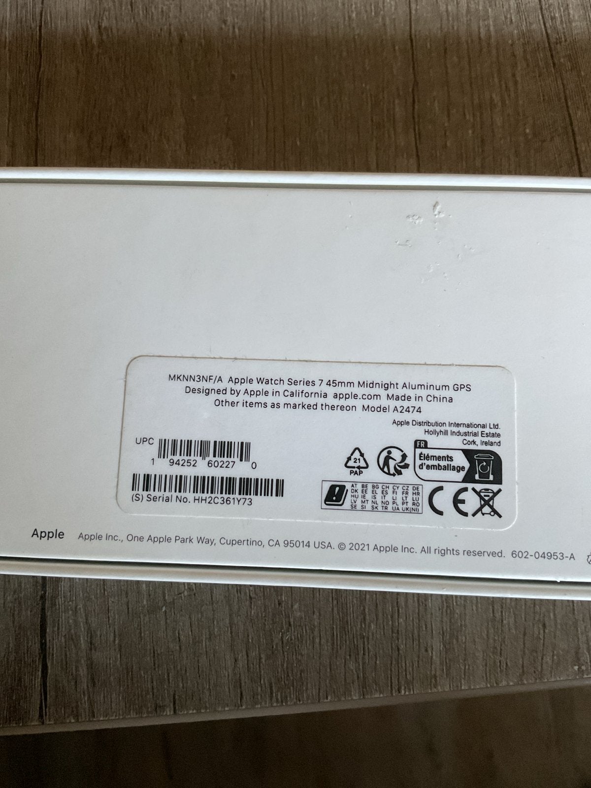 Apple Watch Series 7 doos, Zwart, IOS, Ophalen of Verzenden, Zo goed als nieuw