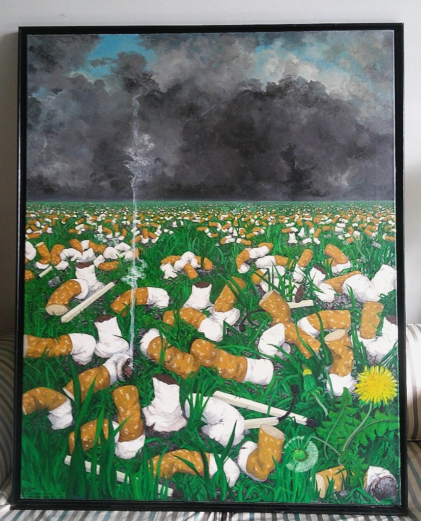 Peuken tot aan de horizon - Wieteke Moody van Dort 1943-2024, Ophalen, Doek, Realistisch, Gedateerd