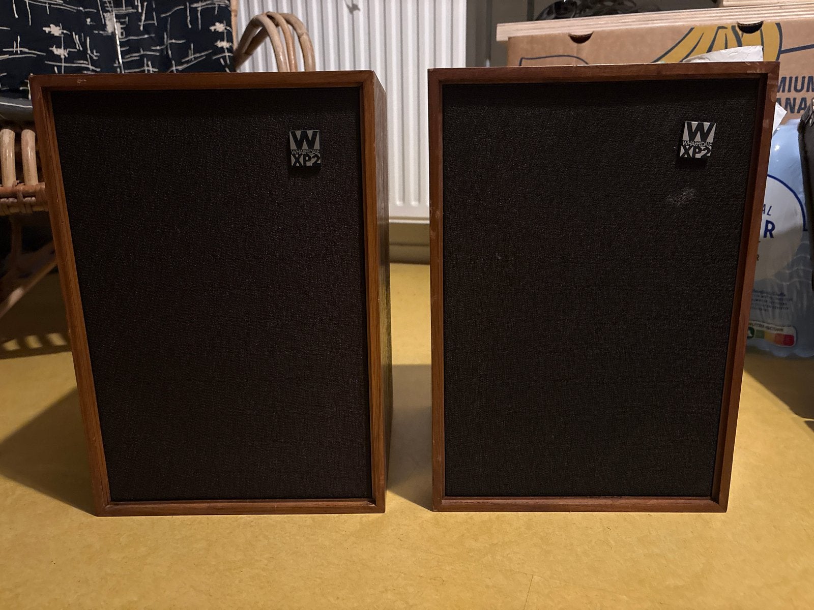 Wharfedale Denton XP2 Boekenplank Luidsprekers - Vintage Gel, Audio, Tv en Foto, Ophalen, Gebruikt, Wharfedale, Minder dan 60 watt