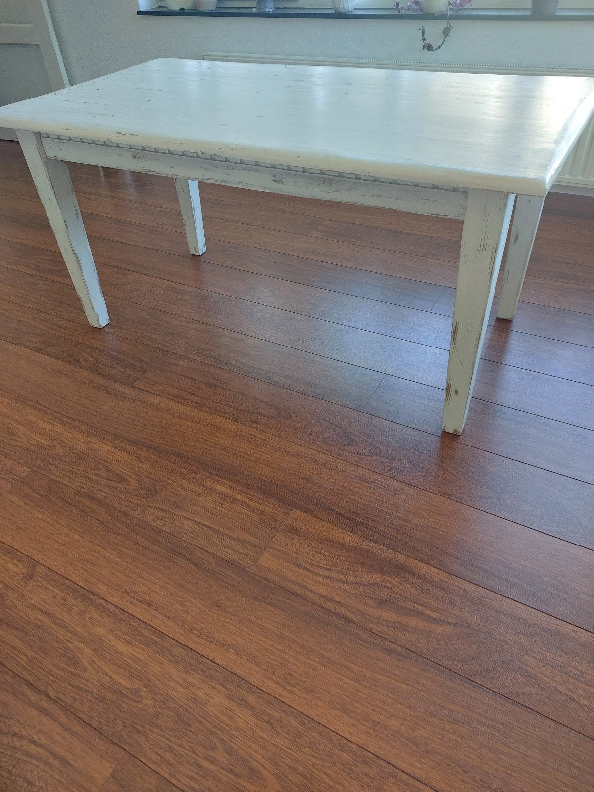Grenen eetkamertafel 160x85, Ophalen, Gebruikt, 50 tot 100 cm, Landelijk