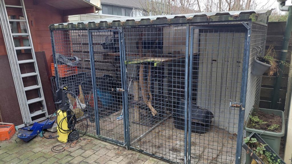 Kattenren / hondenren/ konijnenren aluminium, Dieren en Toebehoren, Hondenhokken, Ophalen, Hondenkennel, 100 cm of meer, 110 cm of meer