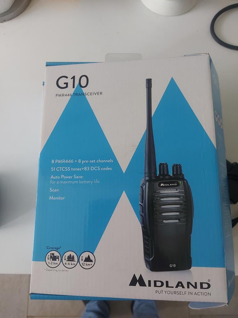 Midland G10 portofoons, Ophalen, Zo goed als nieuw, Portofoon of Walkie-talkie, Met broekklem