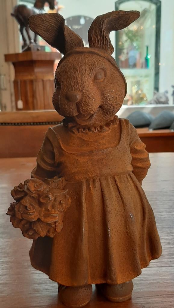 Gietijzeren beeldje konijn, Dierenbeeld, NIET, Nieuw, Ophalen of Verzenden