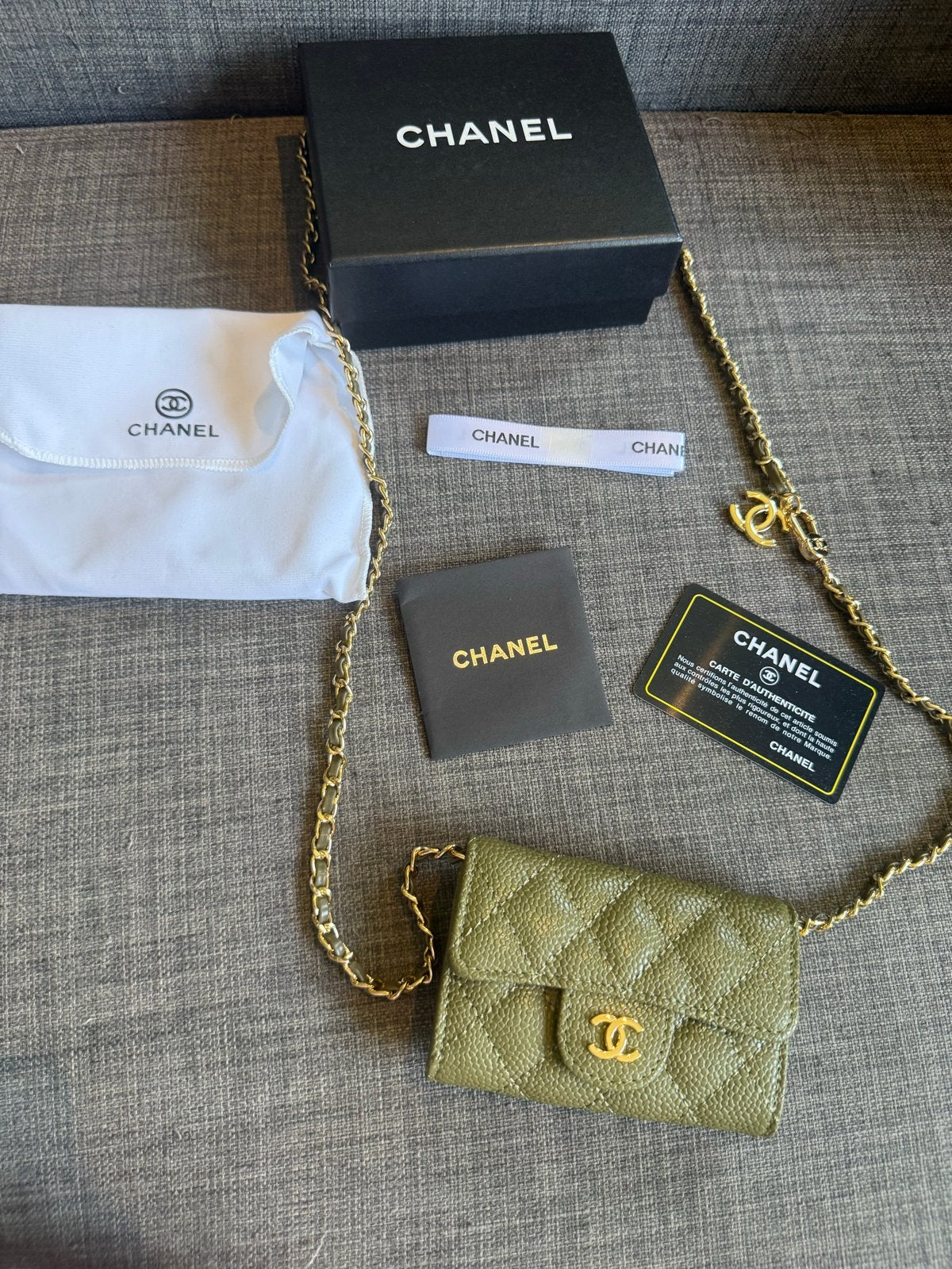 Mooie Groene Chanel Tas met Dozen, Ophalen, Zo goed als nieuw, Groen, Schoudertasje