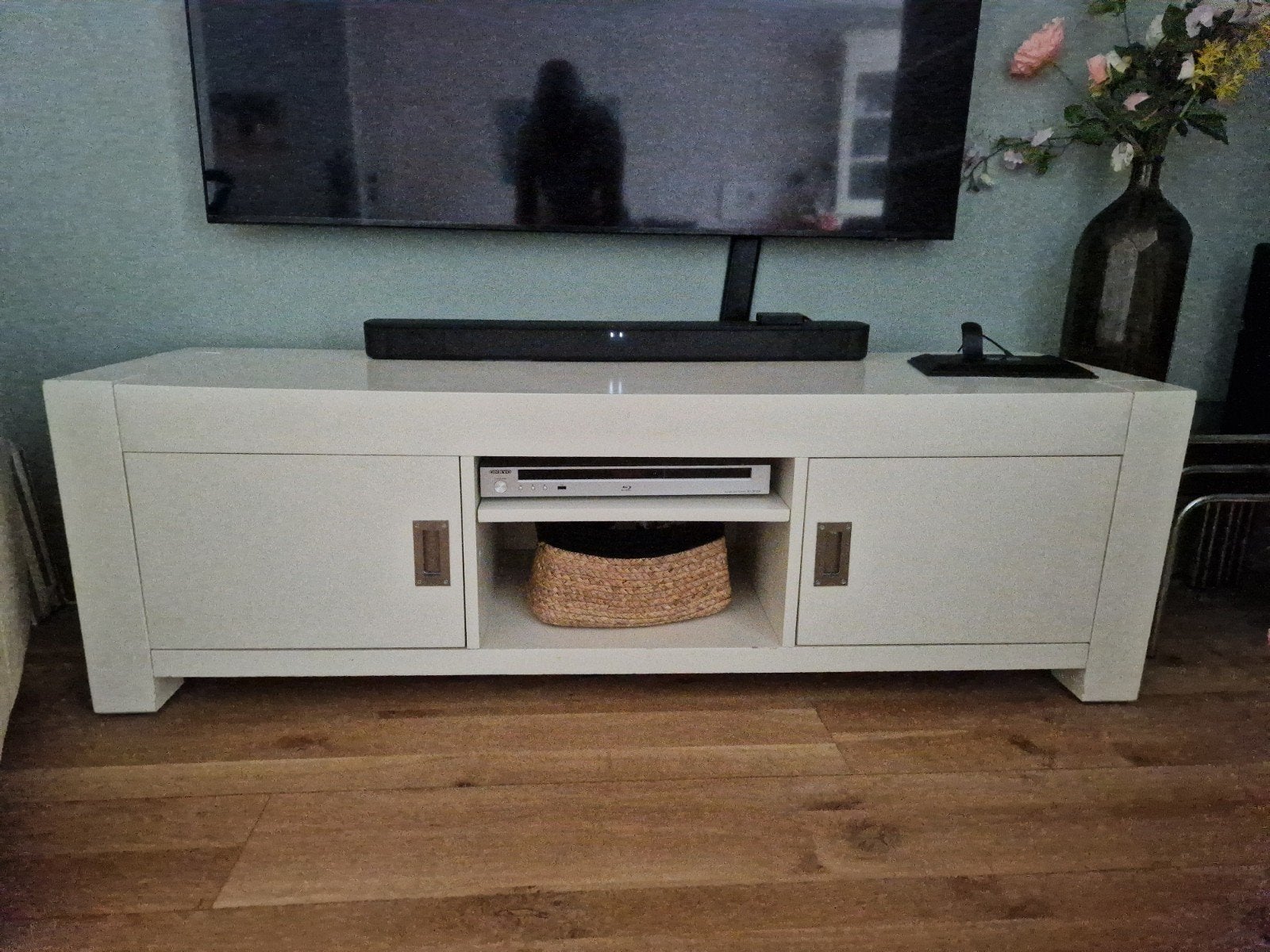GRATIS tv kastje gebrokenwit, maten H50xD45xB160, Ophalen, Gebruikt, 50 tot 100 cm, Minder dan 100 cm