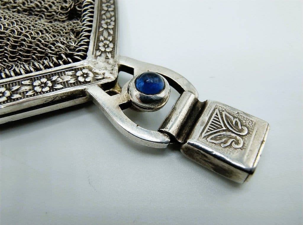 Zilveren art deco beursje, L. Kuppenheim, maliënkolder, 1915, Verzenden, Zilver