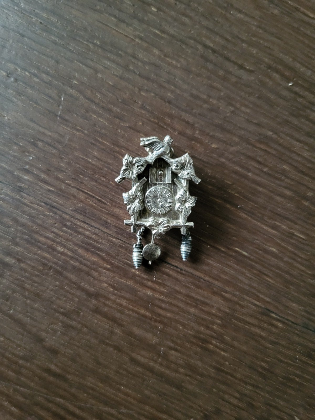 Prachtige Vintage Zilveren koekoeksklok bedelhanger Ca. 1950, Ophalen of Verzenden, Zilver