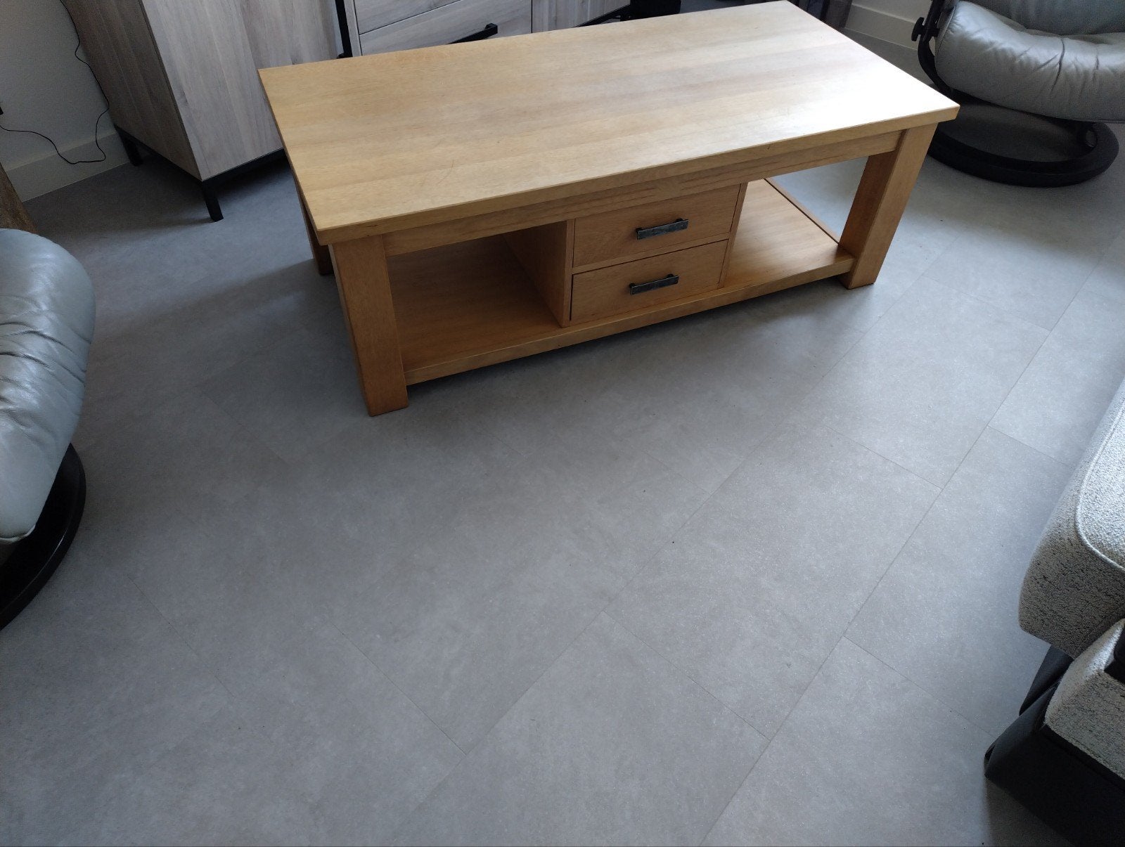 salontafel, Ophalen, 100 tot 150 cm, Eikenhout, 50 tot 100 cm