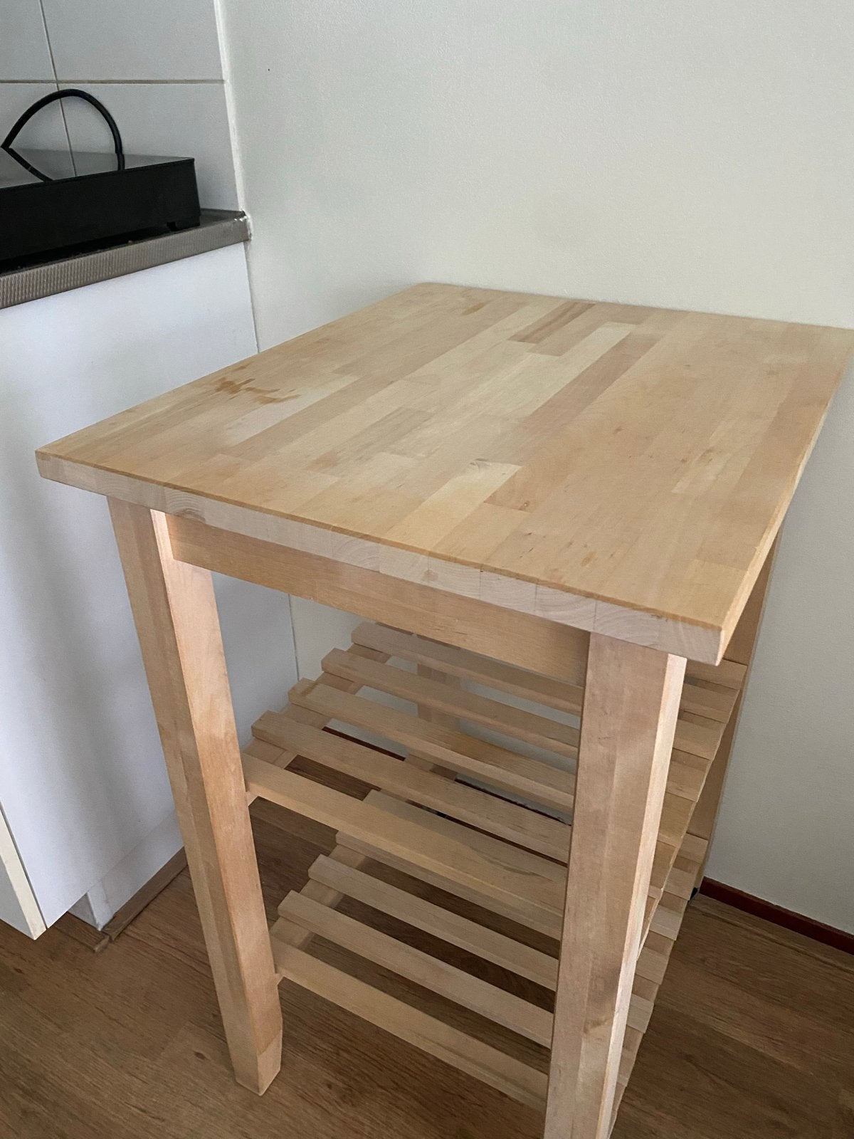 Houten keukentrolley - Ikea Bekväm, Ophalen, Minder dan 50 cm, Gebruikt, Minder dan 100 cm