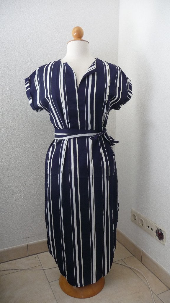 Gestreepte Maxi dress maat S, Blauw, Ophalen of Verzenden, Zo goed als nieuw, Maat 36 (S)