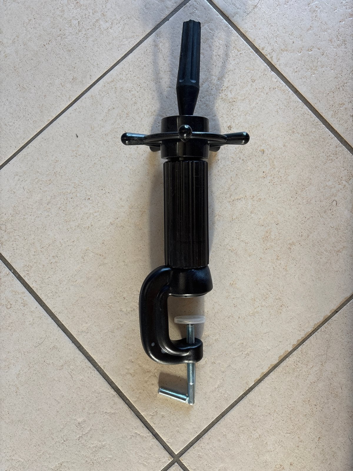 tafelklem - 35cm oefenhoofd, Ophalen of Verzenden, Gebruikt, Pruik of Haarverlenging