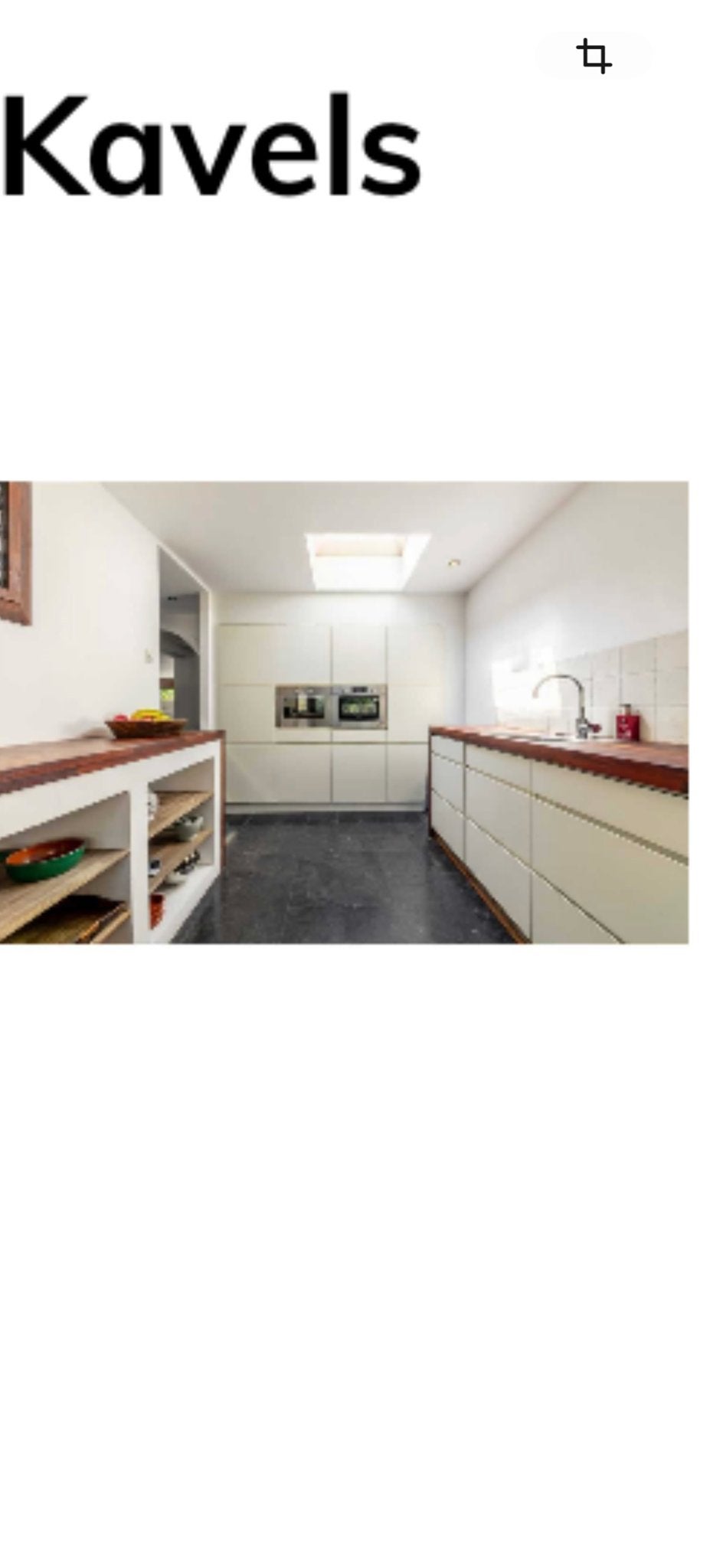 Moderne keuken met houten werkblad direct beschikbaar, Ophalen, Gebruikt, Hoekkeuken, Crème