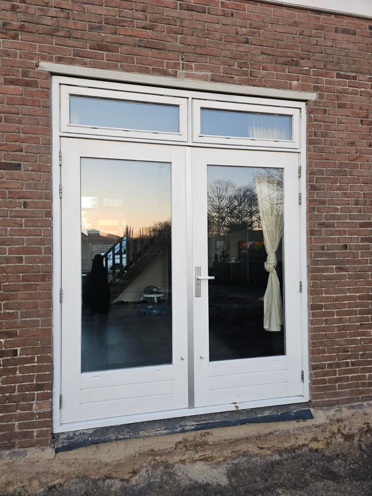 Nette openslaande deuren incl. kozijn - z.s.m. ophalen, Ophalen, Gebruikt, Buitendeur, Glas