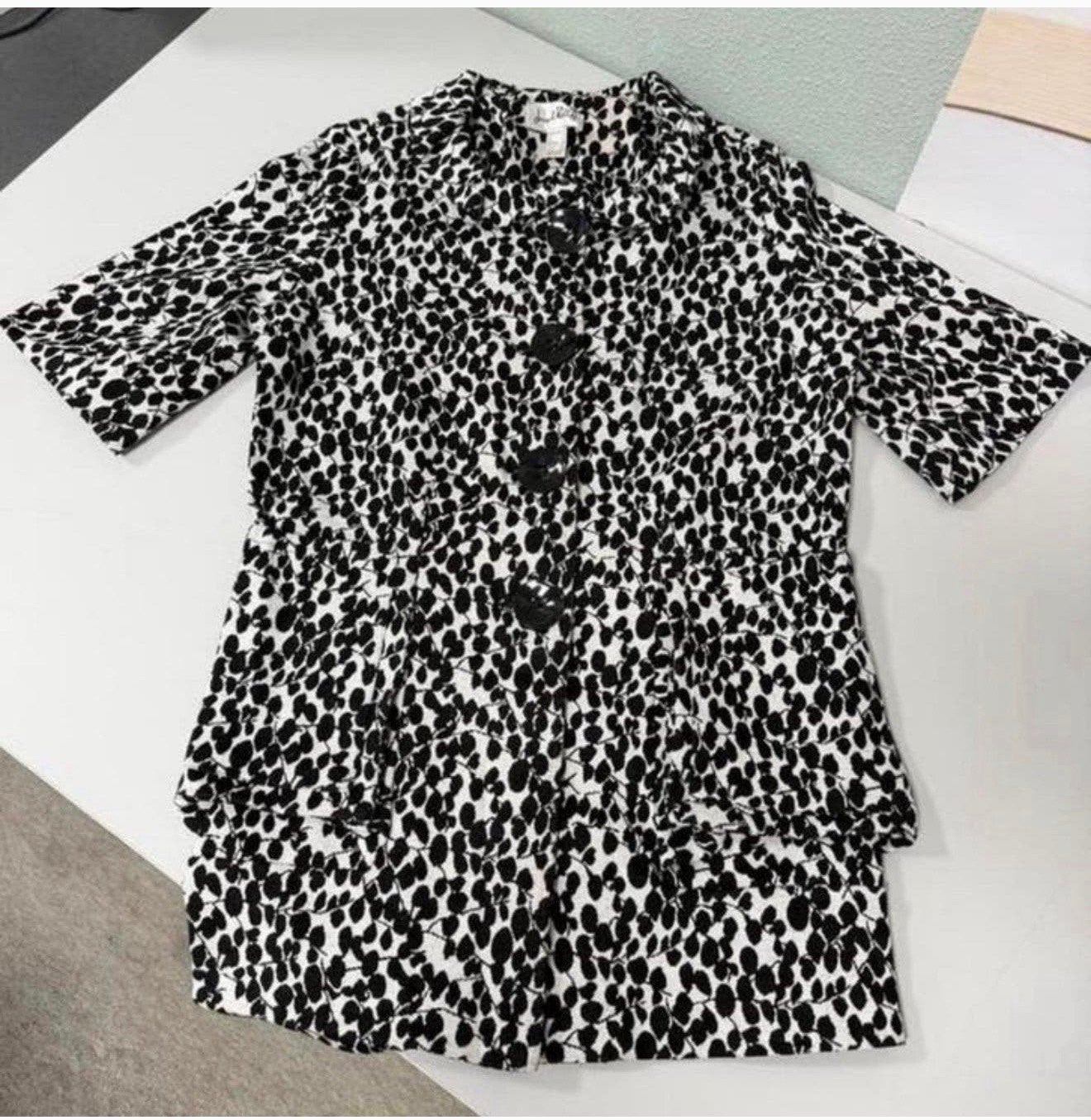 Joseph Ribkoff Blazer Jacket Button Front Black White Print, P, Zwart, P, Ophalen of Verzenden