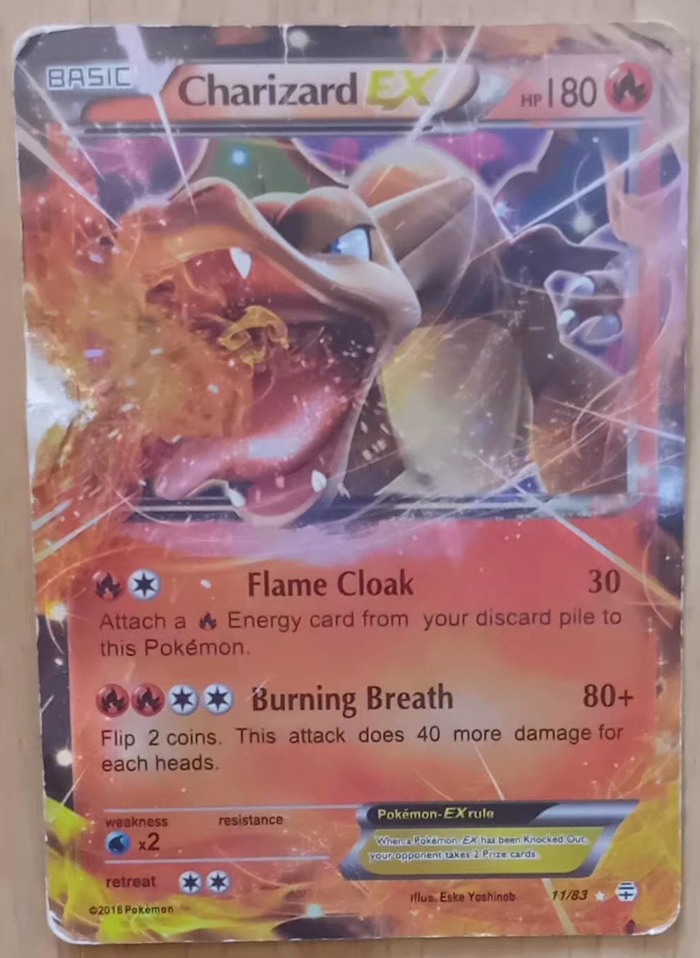 Pokémon Kaart Charizard EX - Basic HP 80, Hobby en Vrije tijd, Ophalen of Verzenden, Gebruikt, Losse kaart