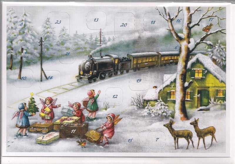 Adventskalender Kaart: De stoomtrein is in zicht - 12365, Ophalen of Verzenden, Nieuw