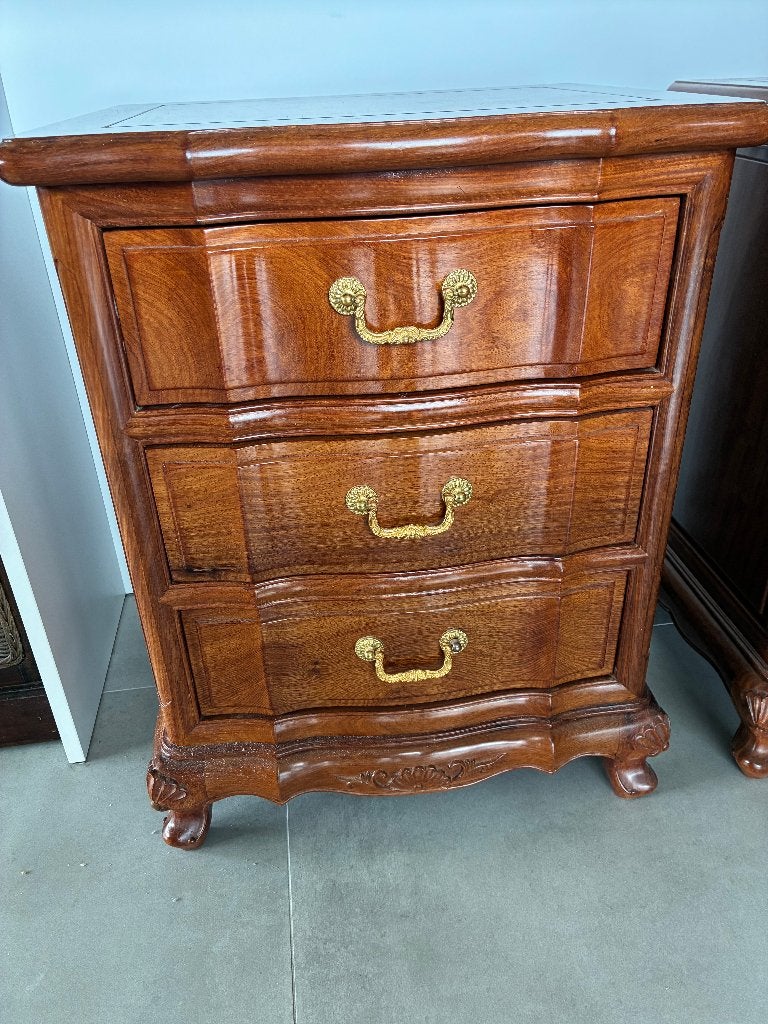 2 nachtkastjes ANTIEK vintage massief Rozenhout, Antiek en Kunst, Ophalen