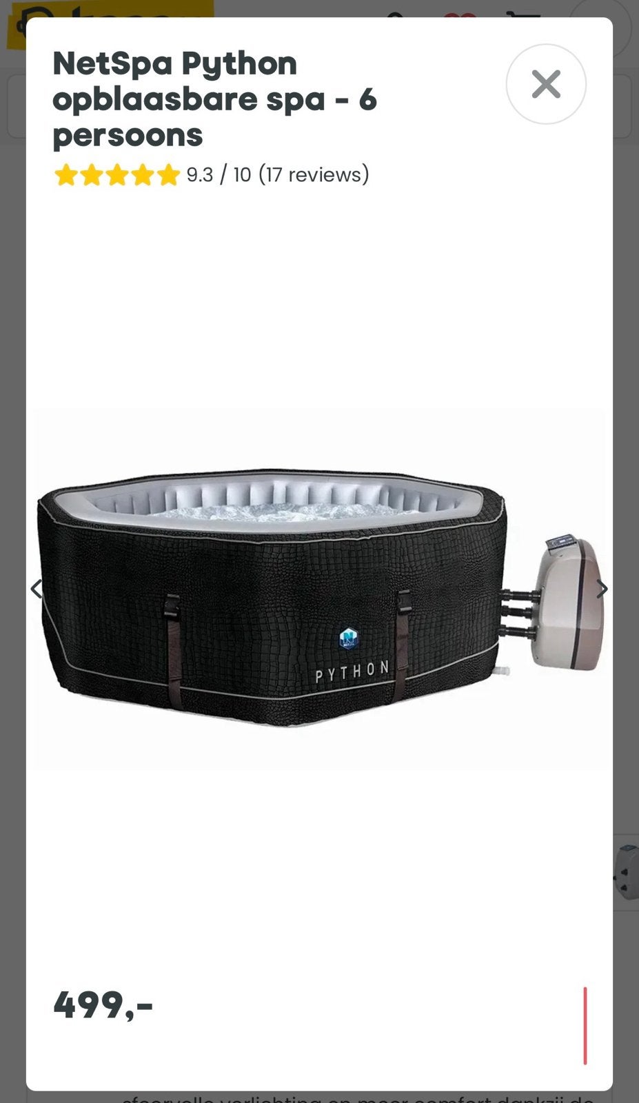 Netspa Python 6-persoons opblaasbare jacuzzi, Tuin en Terras, Bubbelbaden en Hottubs, Gebruikt, Opblaasbaar, Afdekzeil, Ophalen
