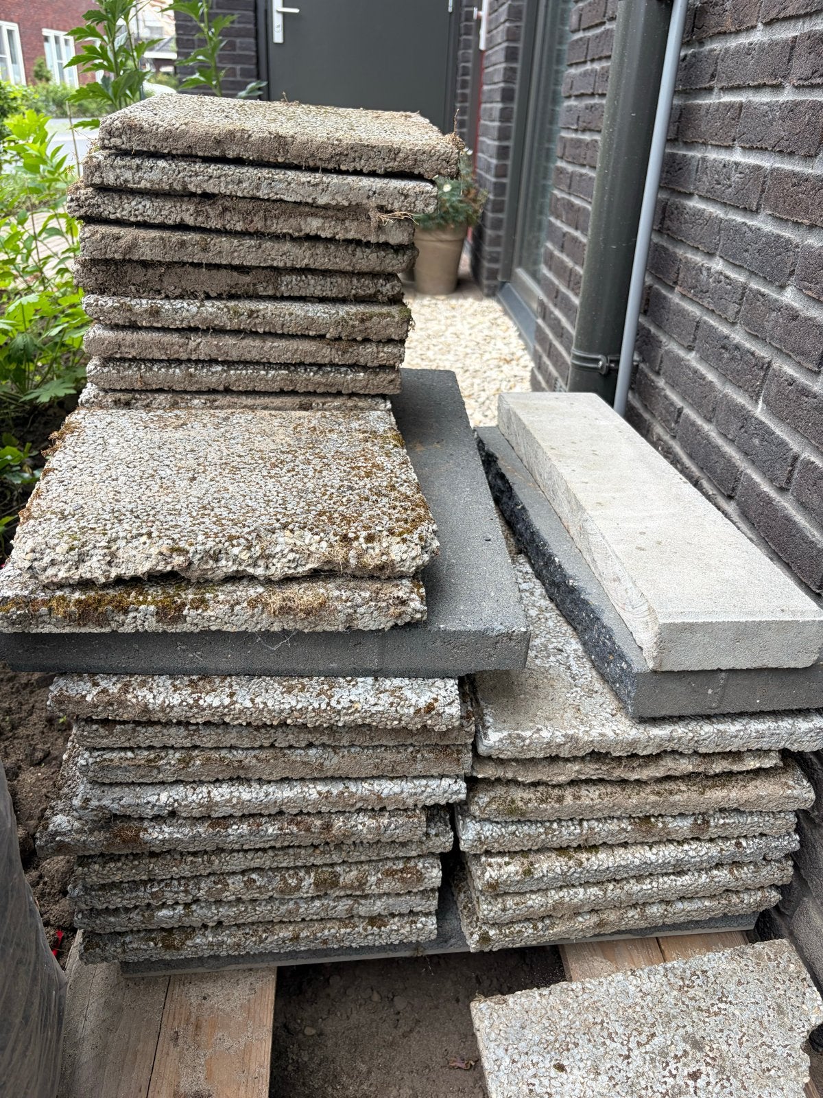 Terrastegels grind 30x30, Tuin en Terras, Tegels en Klinkers, Ophalen, Gebruikt, 10 m² of meer, Beton