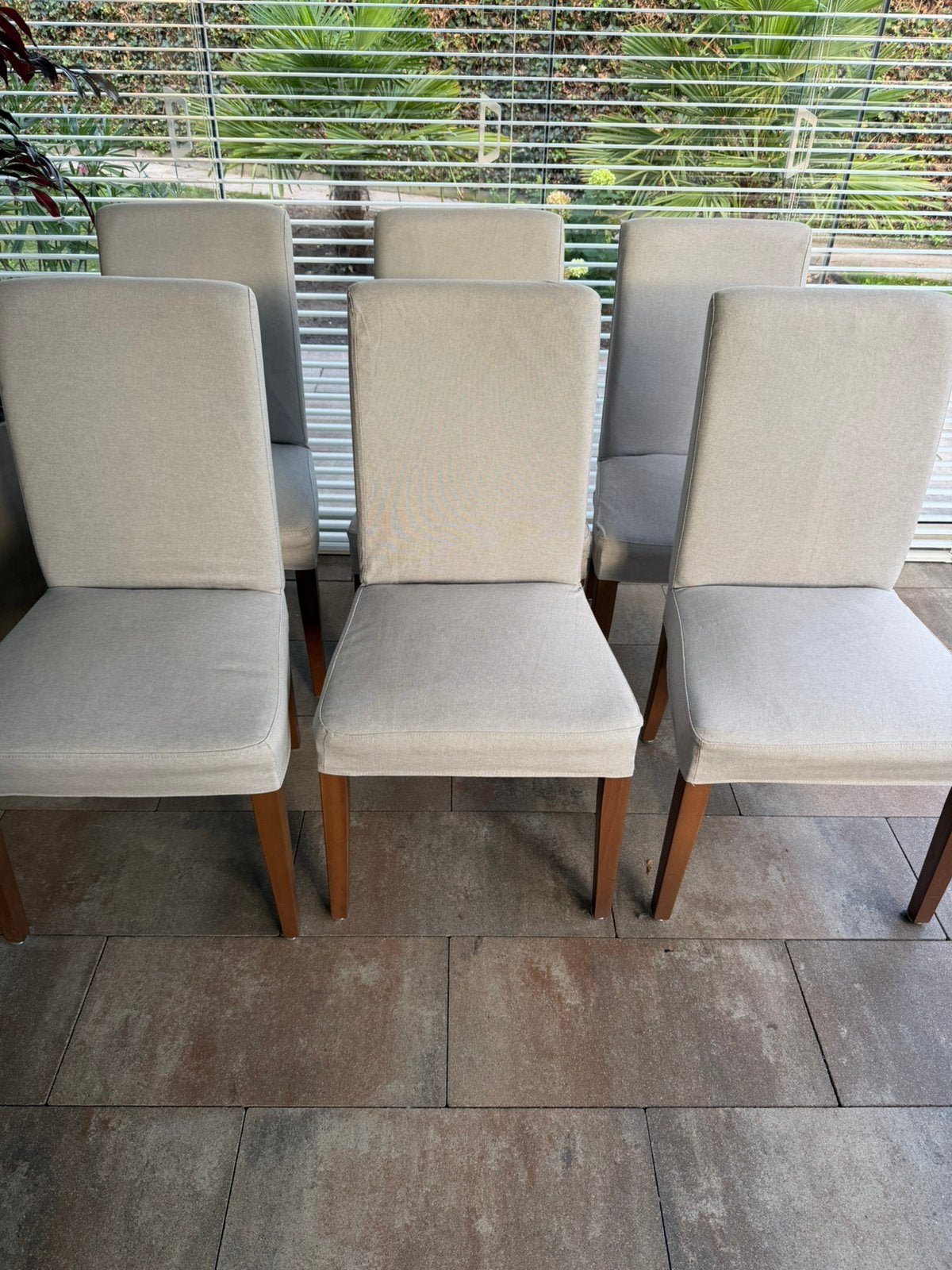 Zes eetkamerstoelen met wasbare hoezen, Ophalen, Gebruikt, Overige kleuren, Stof