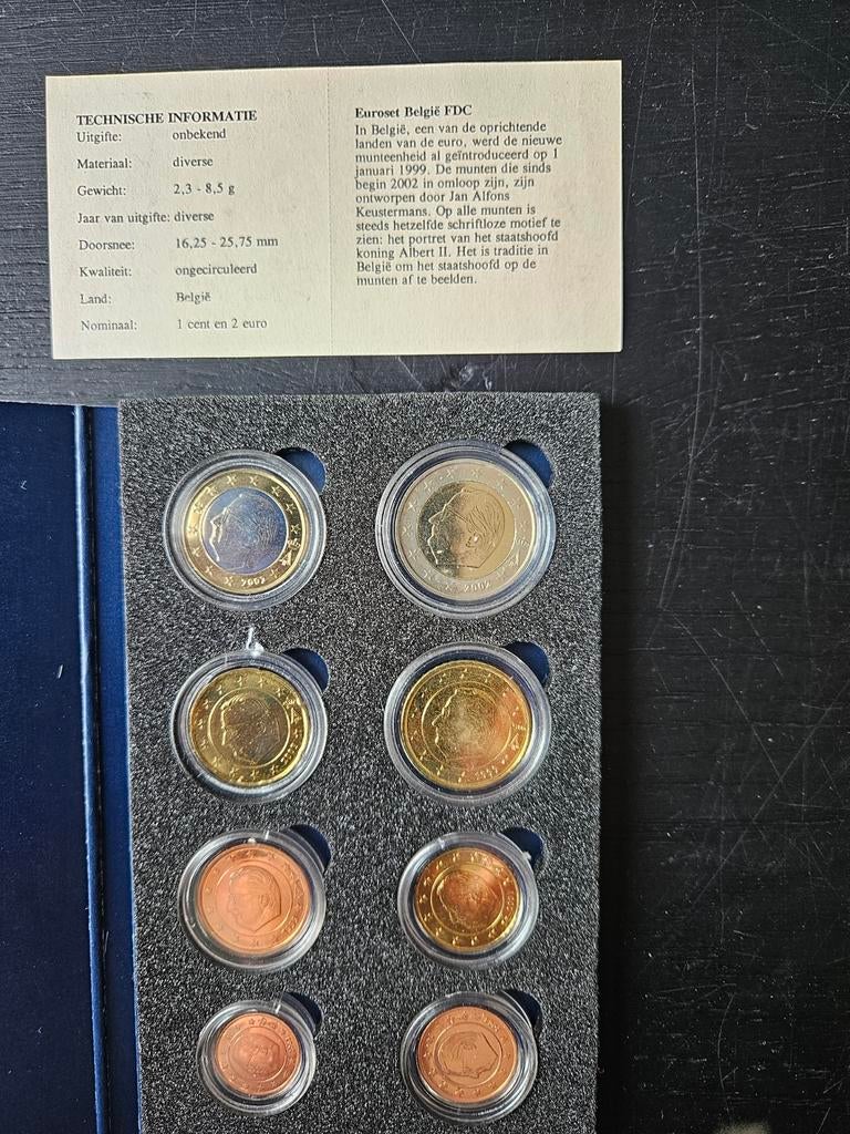 Euroset België FDC 1999-2002 - Complete set euromunten, Ophalen, Overig, Setje
