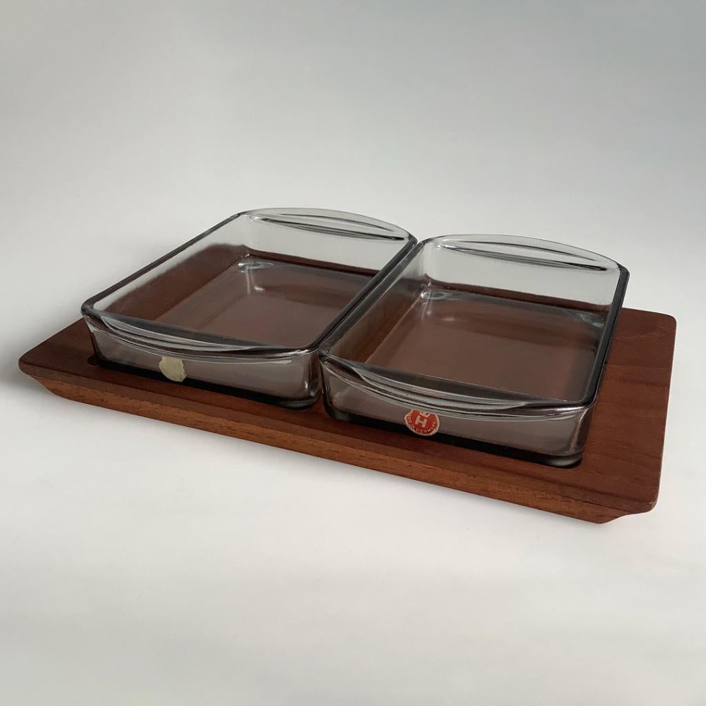 Vintage Digsmed Denmark design serveerset dienblad teak 60's, Verzenden, Huis en Inrichting
