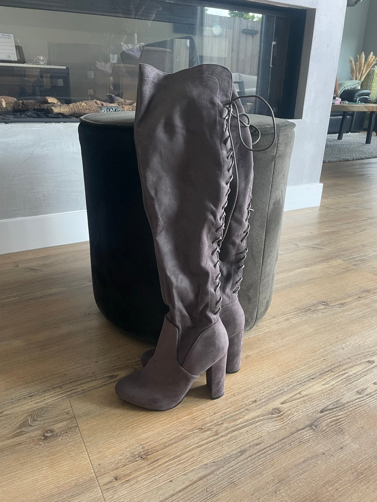 Grijze over the knee laarzen maat 36, Ophalen of Verzenden, Nieuw, Grijs, Hoge laarzen