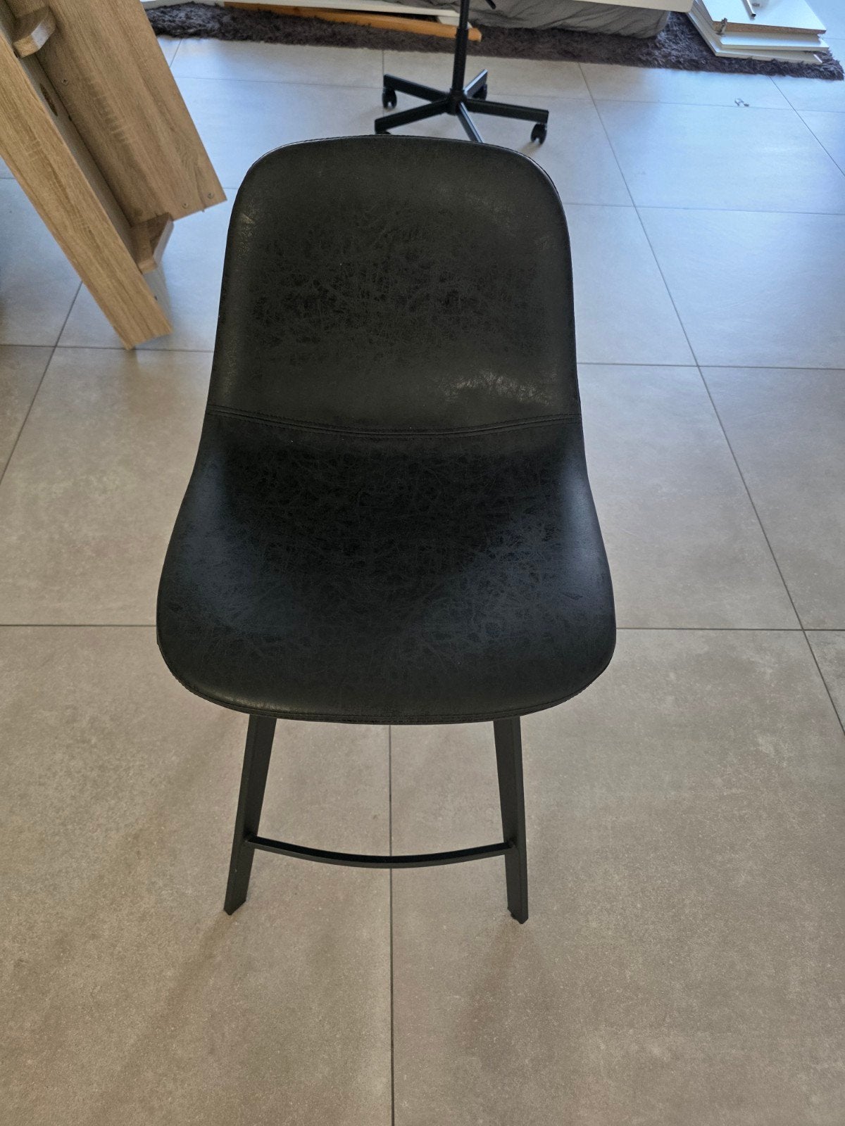 3 barkrukken, Ophalen, Gebruikt, Zwart, Leer