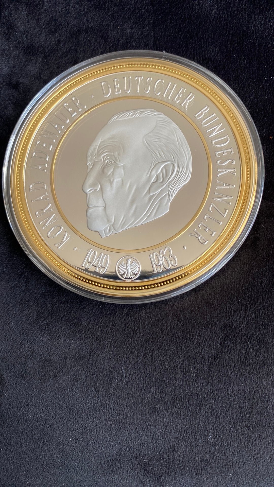 Penning conrad adenauer, Postzegels en Munten, Ophalen of Verzenden